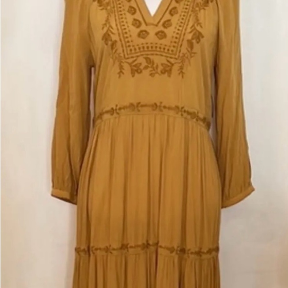 Old Navy Mustard Long Sleeve Dress